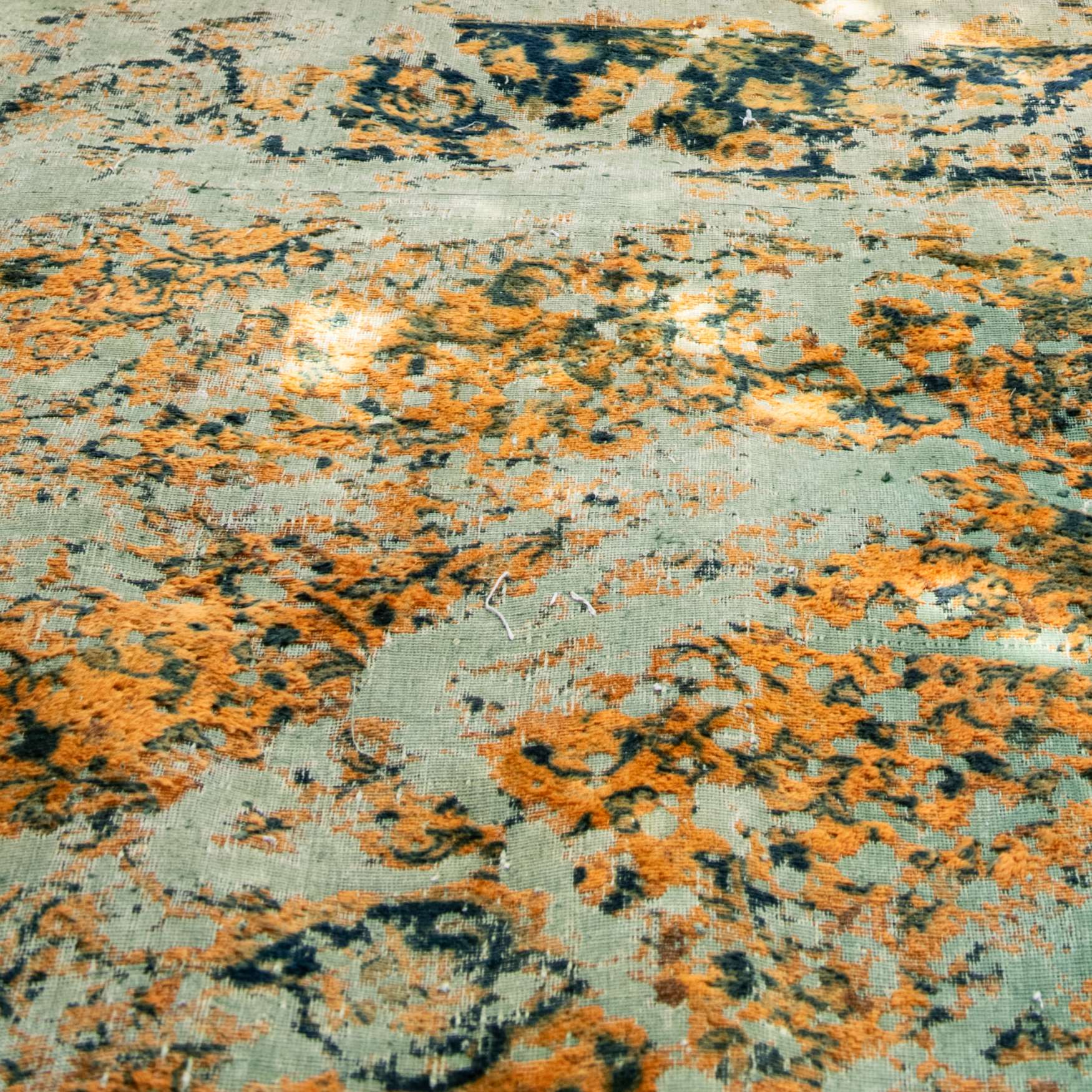 44 Green & Gold Persian Mat - Image 1